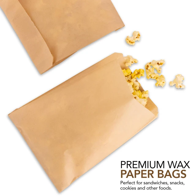 Alt view image 3 of 7 - Paper Sandwich Bags Kraft Brown (125 Pack) Food Grade Bags with White Round Stickers for Sealing - Unbleached Compostable Natural Kraft Paper Bags for Bakery Cookies, Treats, Snacks, Sandwiches