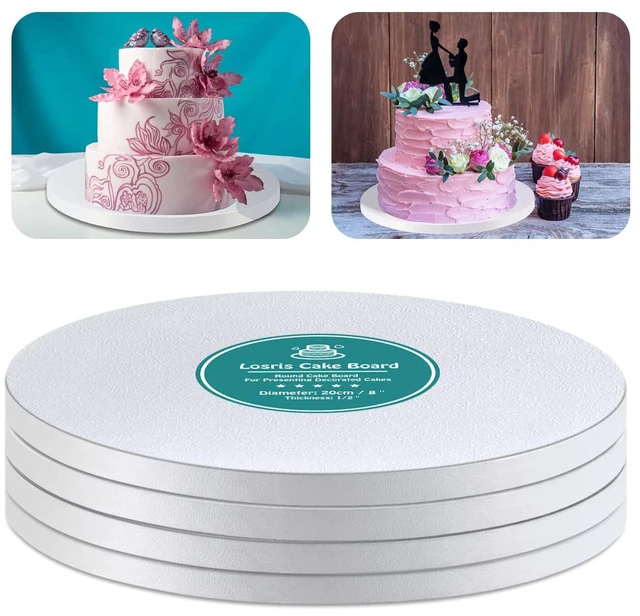 Main image of White Cake Drums Round 16 Inch Cake Boards with 1/2-Inch Thick Smooth Edges for Multi Tiered Birthday Wedding Party Cakes Drum Board