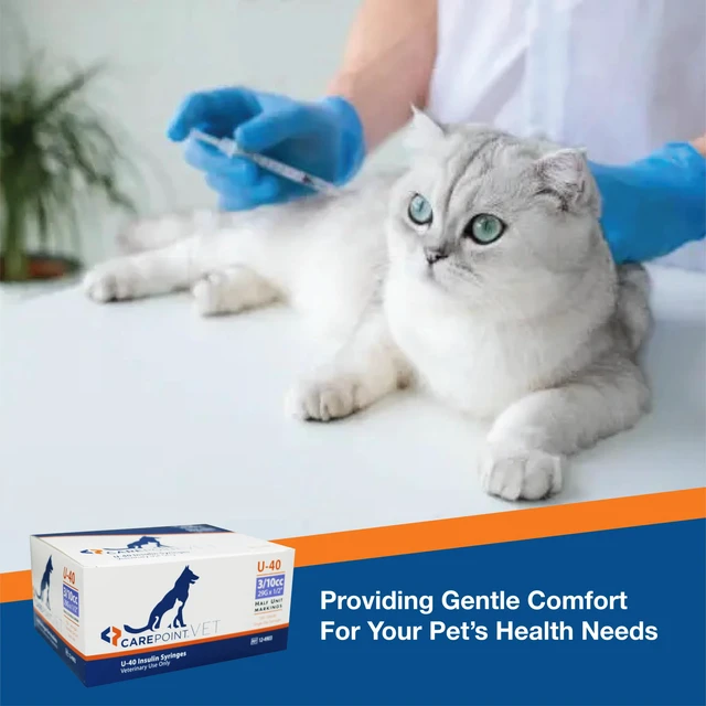 Alt view image 5 of 6 - U-40 Pet Insulin Syringes, 29G x 1/2" 3/10cc, Comfortable Injection, Bold Permanent Markings for Accurate Dosage, Disposable, Box of 100
