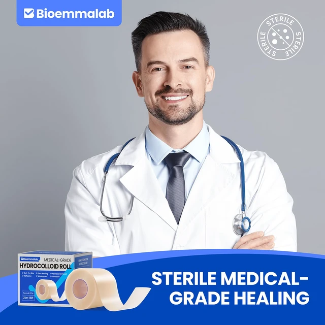 Alt view image 5 of 7 - Hydrocolloid Roll Adhesive Bandages Medical Grade Pimple Tape, 2in x 16ft Waterproof Patches for Face Acne Pimple, Blister, Burn, Cut-to-Size, Sterile & Fast Healing