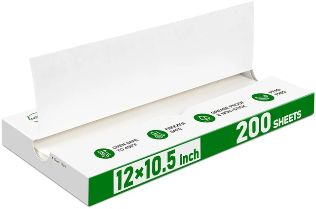 Main image of Precut POP UP Deli Paper Sheet, 200 Pack, 12" x 10.5", White Interfolded Heavy Paper, Waterproof & Grease-Resistant, for Food Wrap and Serving