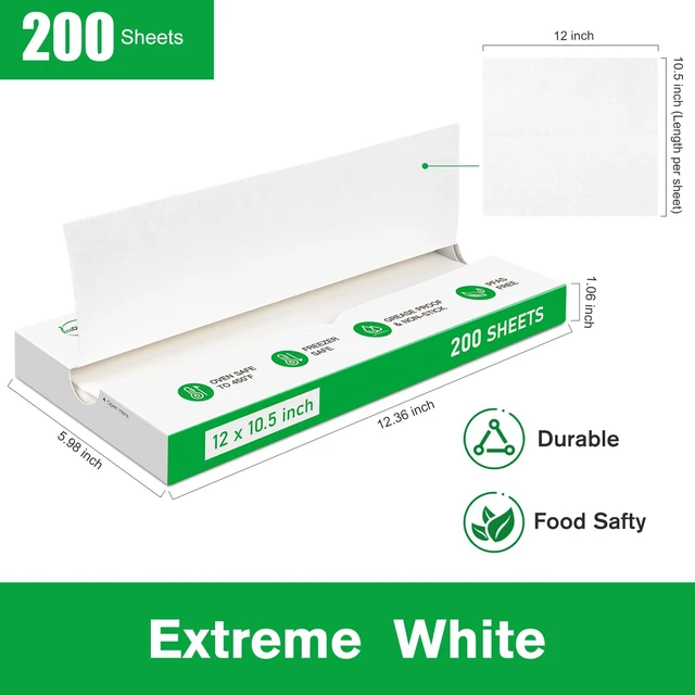 Alt view image 2 of 7 - Precut POP UP Deli Paper Sheet, 200 Pack, 12" x 10.5", White Interfolded Heavy Paper, Waterproof & Grease-Resistant, for Food Wrap and Serving
