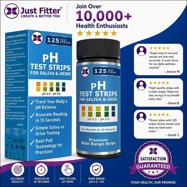 Alt view image 3 of 7 - pH Test Strips for Testing Alkaline and Acid Levels in The Body. Track & Monitor Your pH Level Using Saliva and Urine. pH Tester for Highly Accurate Results in Seconds