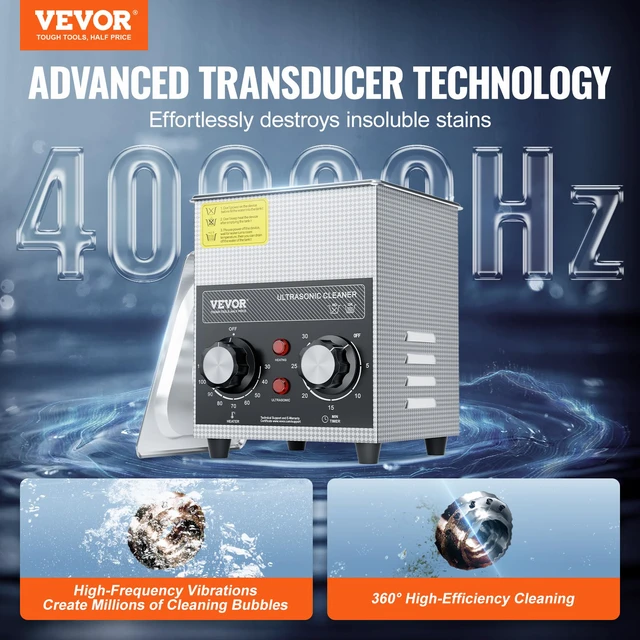 Alt view image 2 of 7 - 2L Sonic Cleaner with Heater Timer & Basket, Professional Digital Sonic Cavitation Machine, 60W Cleaning Machine for Watch Instruments, Glasses, Coin, Metal Parts, Tool