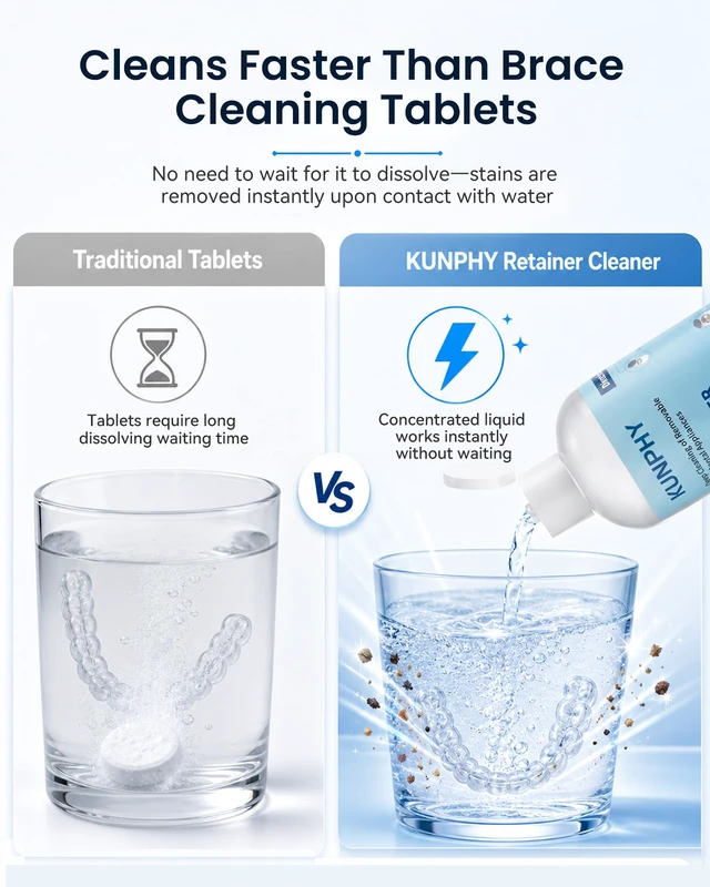 Alt view image 5 of 7 - Ultrasonic Retainer Cleaner Solution for Ultrasonic Denture Cleaner-Professional Cleaning of Retainers, Invisible Aligners, Mouth Guards, Night Guards, Remove Odors, Discoloration & Stains 8.5oz