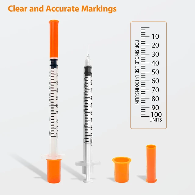 Alt view image 5 of 7 - 100 Pack U-100 1cc 31 Gauge 5/16 Inch Syringes with Needle Individually Packed, Premium Construction, Leak-Resistant Design, Easy-to-Read Markings