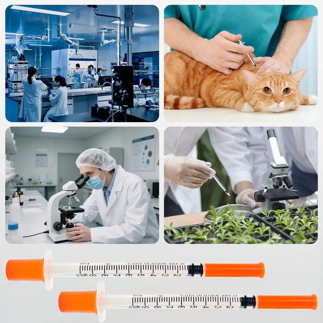 Alt view image 6 of 7 - 100 Pack U-100 1cc 31 Gauge 5/16 Inch Syringes with Needle Individually Packed, Premium Construction, Leak-Resistant Design, Easy-to-Read Markings