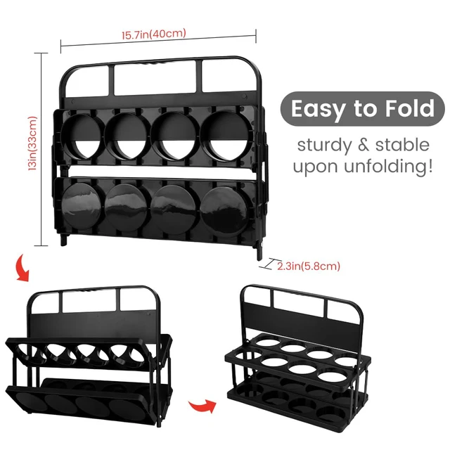 Alt view image 3 of 7 - Reusable Drink Carrier with Handle for Food Delivery Drivers, Portable 8 Cup/Coffee Holder Accessories for Delivery, Foldable Drinks Caddy with Tray, Car Durable Plastic Festive Bottle, Vacation