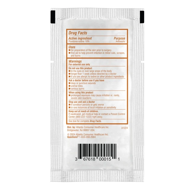 Alt view image 5 of 5 - 10% Povidone-Iodine Swabsticks - 75 Single Use Sticks, Topical Antiseptic Brown Solution Swabstick 3ct (Box of 25)