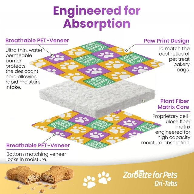 Alt view image 3 of 7 - Paw Print Edition Food-Safe Desiccant Dri-Tabs 500 Count Sustainable Moisture Absorbers for Pet Bakeries, Baked Dog Biscuits, and Dehydrated Treats Extends Shelf Life & Preserves Crunch