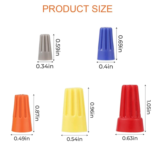 Alt view image 2 of 6 - 600 Pcs Orange Wire Connectors Nuts, Electrical Wire Caps Insulated 18-16 AWG, Twist-On Nuts Screw Wires Cap Small, for Home Electric Wiring, DIY Repairs & Commercial Use, Assortment Available