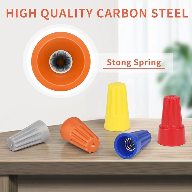 Alt view image 3 of 6 - 600 Pcs Orange Wire Connectors Nuts, Electrical Wire Caps Insulated 18-16 AWG, Twist-On Nuts Screw Wires Cap Small, for Home Electric Wiring, DIY Repairs & Commercial Use, Assortment Available