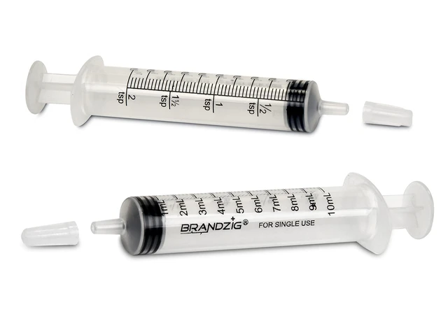 Alt view image 2 of 5 - 10ml Oral Syringe With Cap (100 Pack) | Oral Dispenser Without Needle, Luer Slip Tip | Individually Wrapped Medicine Dropper For Infants & Pets