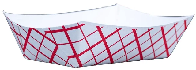 Main image of 0421 #250 Southland Paperboard Food Tray, 2-1/2 lb Capacity, Red Check (Case of 500)