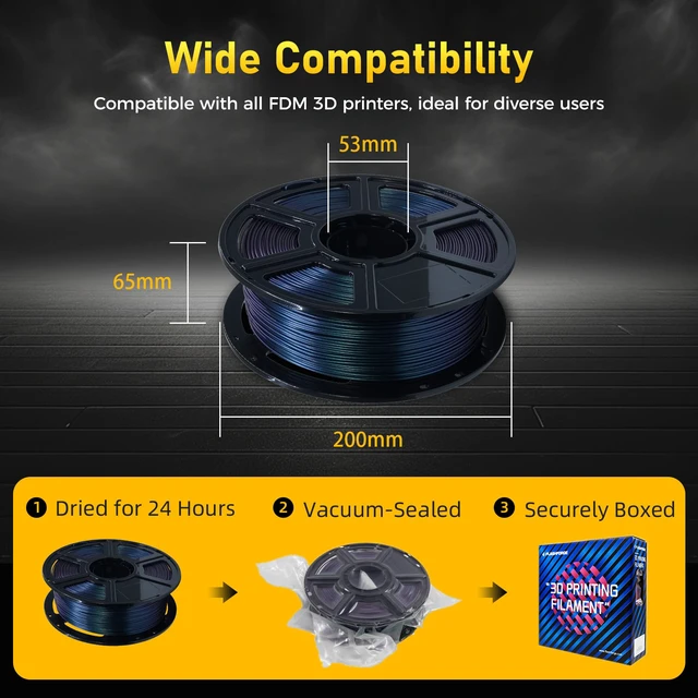 Alt view image 6 of 6 - Rapid PETG Filament 1.75mm Burnt Titanium, 600mm/s Fast Printing, 3D Printer Filament 1kg Spool, Dimensional Accuracy +/- 0.02mm, Changing Colors with Light, Perfectly Hide The Layer Line
