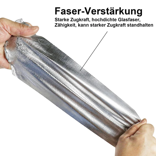 Alt view image 7 of 7 - Adhesive Aluminum Foil Heat Shield Tape 1Pack 8inch x 66ft, Barrier Fiberglass Thermal Insulation Reflective Material High Temp Protectionn