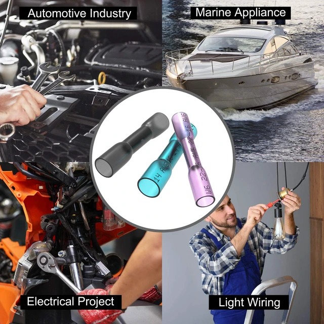 Alt view image 6 of 7 - 245PCS Heat Shrink Butt Wire Connectors 26-10 AWG, Insulated Waterproof Electrical Wire Connectors Automotive Marine Grade Wire Crimp Terminals Butt Splices, Ideal for Boat, Truck