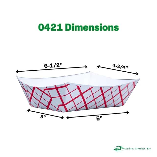 Alt view image 7 of 7 - 0421 #250 Southland Paperboard Food Tray, 2-1/2 lb Capacity, Red Check (Case of 500)