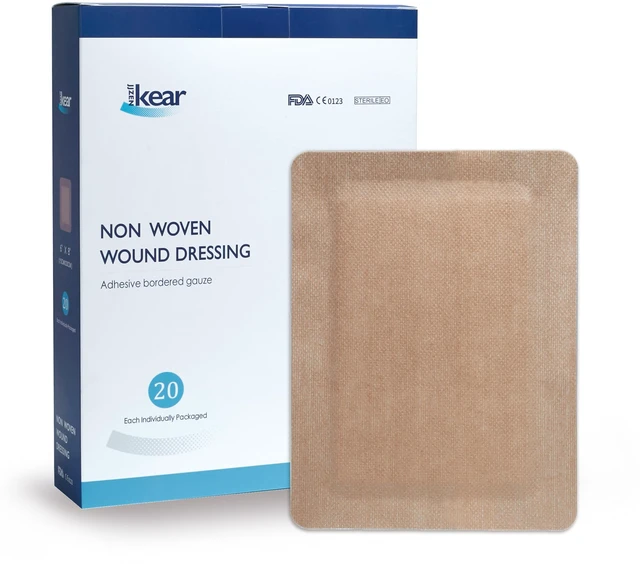 Main image of 6"X8" 20 PCS Extra Large Sterile Nude Island Dressing Bandage for Wound - Self-Adhesive Boarded Gauze Pads - Latex Free - Professional Medical Dressing(Nude, 6"X8"-20PCS)