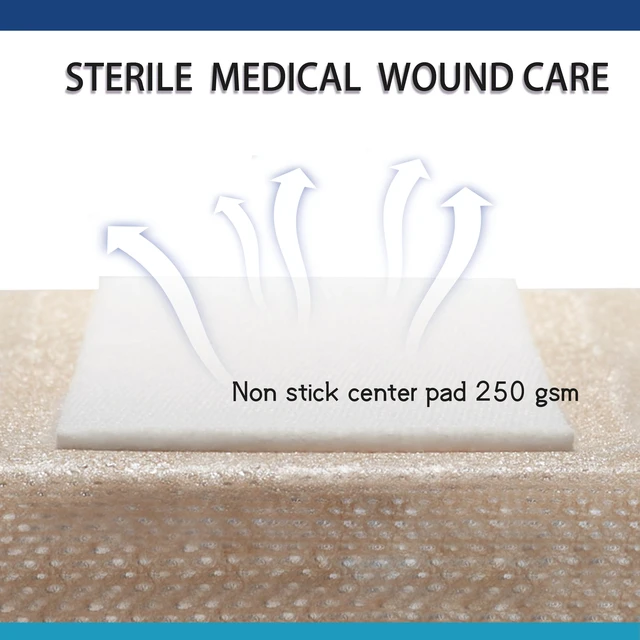 Alt view image 5 of 7 - 6"X8" 20 PCS Extra Large Sterile Nude Island Dressing Bandage for Wound - Self-Adhesive Boarded Gauze Pads - Latex Free - Professional Medical Dressing(Nude, 6"X8"-20PCS)