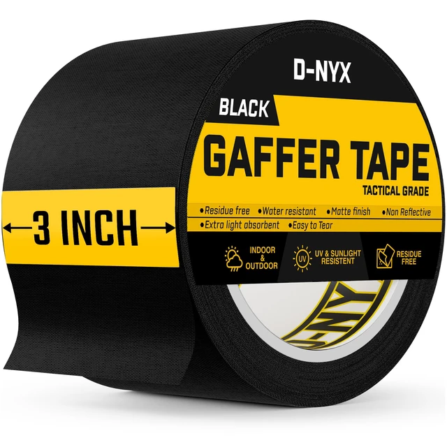 Main image of Gaffer Tape 3 Inch x 1 Pack Black Gaff Tape, Heavy Duty No Residue Gaffers Tape, Matte Finish, Non-Reflective, Multipurpose Real Professional Grade Black Gaffer Tape Waterproof
