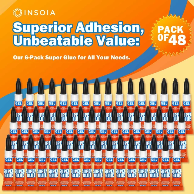 Alt view image 3 of 7 - Super Glue Gel Clear, 48 x 3g, All Purpose Non-Drip Single-Use 48 single-use 3g tubes, non-drip gel, always fresh. Fast bond on plastic, metal, ceramic, glass, aquarium, shoe
