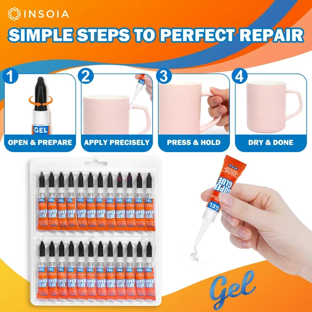 Alt view image 6 of 7 - Super Glue Gel Clear, 48 x 3g, All Purpose Non-Drip Single-Use 48 single-use 3g tubes, non-drip gel, always fresh. Fast bond on plastic, metal, ceramic, glass, aquarium, shoe