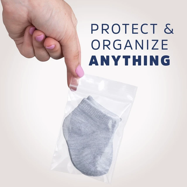 Alt view image 6 of 7 - Clear Plastic Reusable Zip Bags - Bulk Case of 1000, 3" x 4" 2 mil Thick Strong & Durable Poly Baggies With Resealable Zip Top Lock For Travel, Storage, Packaging & Shipping