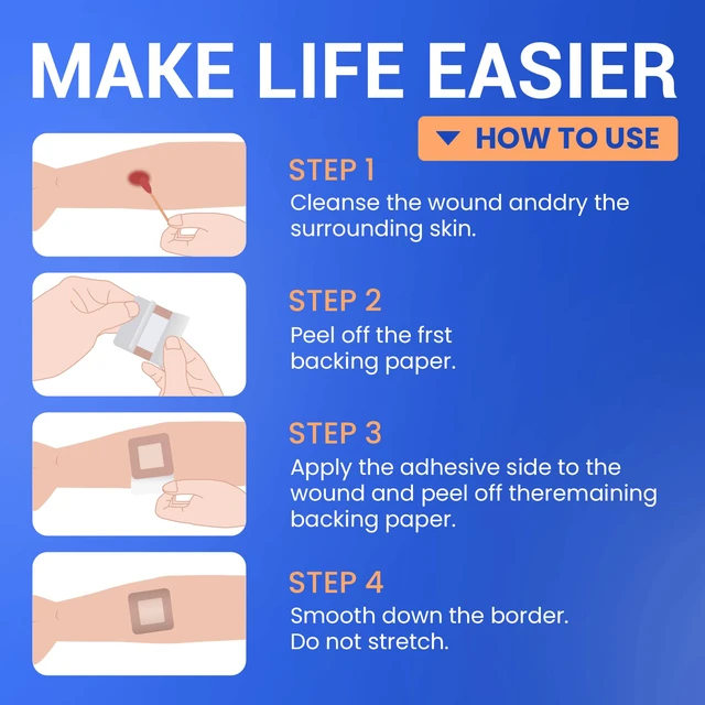 Alt view image 6 of 7 - Large Waterproof Bandages 2x2 Silicone Foam Dressing Sensitive Skin, 20 PCS Wound Dressing, Adhesive Cohesive Pad with Border, First Aid, Post-Surgical, Burn & Pressure Care, Scar Care