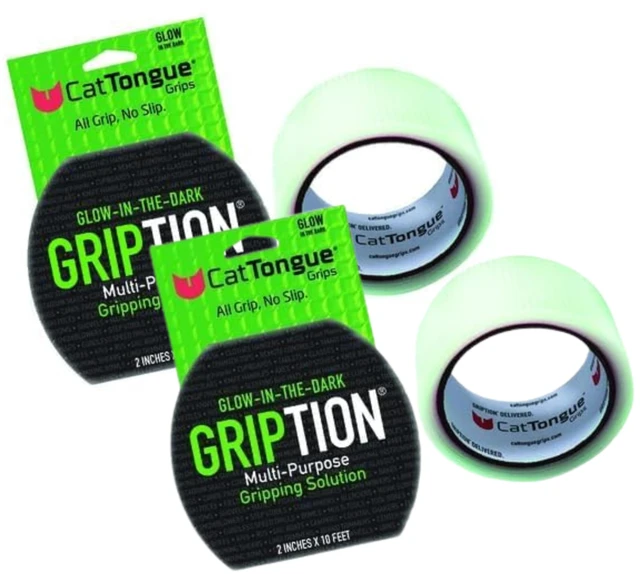 Main image of 2" x10' 2Pk Grip Tape Roll, Non-Abrasive, Waterproof, Glow Gription's patented non-rubber material is perfect for bathtubs, stairs, ramps, walkways, floors & larger household items