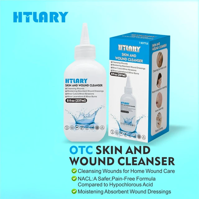 Alt view image 2 of 7 - Saline for Wound Cleanser, First Aid Wound Wash Solution 8oz/237ml Skin First Aid Wound Cleanser, Moisturizing Dressing, for Cuts, Burns and Abrasions, Skin Cleansing and Rinsing