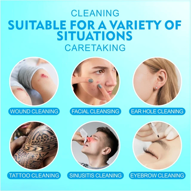 Alt view image 5 of 7 - Saline for Wound Cleanser, First Aid Wound Wash Solution 8oz/237ml Skin First Aid Wound Cleanser, Moisturizing Dressing, for Cuts, Burns and Abrasions, Skin Cleansing and Rinsing