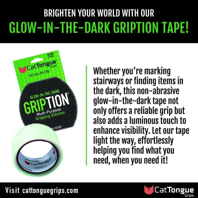Alt view image 6 of 7 - 2" x10' 2Pk Grip Tape Roll, Non-Abrasive, Waterproof, Glow Gription's patented non-rubber material is perfect for bathtubs, stairs, ramps, walkways, floors & larger household items