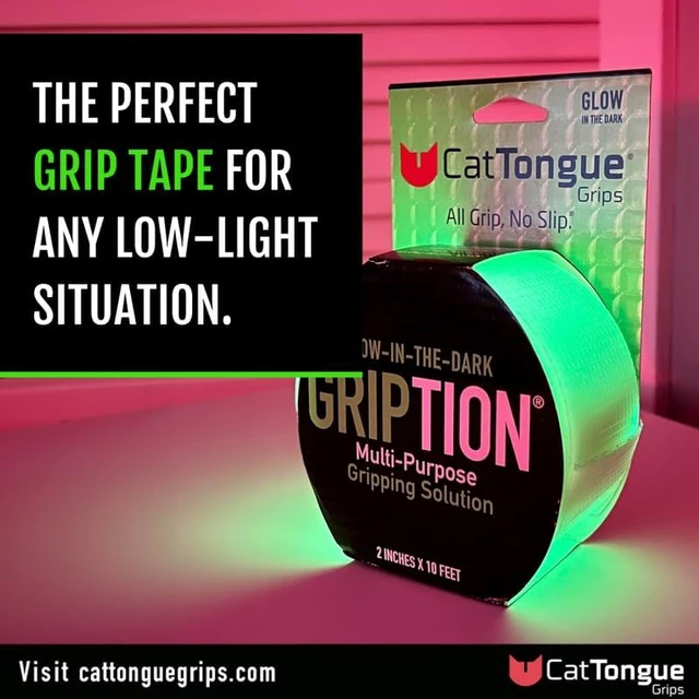 Alt view image 7 of 7 - 2" x10' 2Pk Grip Tape Roll, Non-Abrasive, Waterproof, Glow Gription's patented non-rubber material is perfect for bathtubs, stairs, ramps, walkways, floors & larger household items
