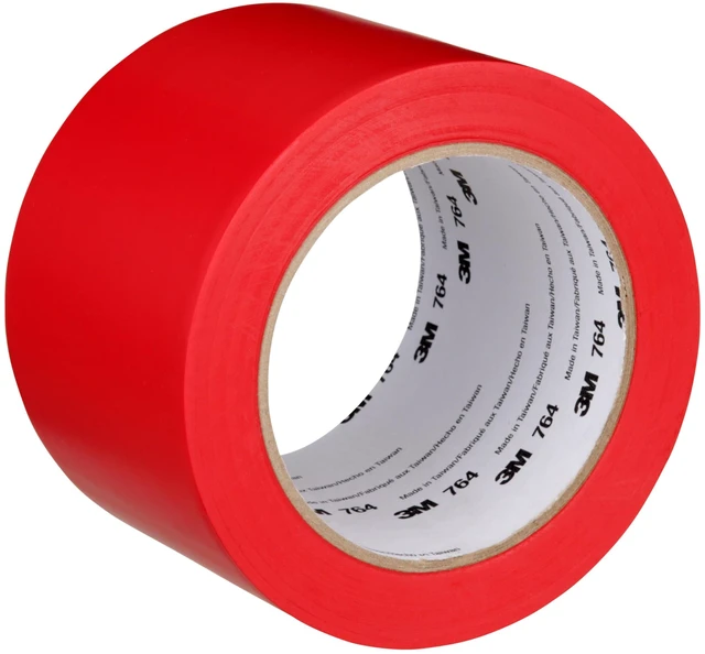 Alt view image 3 of 7 - General Purpose Vinyl Tape 764, Red, 3 in x 36 yd, 5 mil, 1 Roll Light Traffic Floor Marking Tape, Social Distancing, Color Coding, Safety, Bundling: Electrical Tape