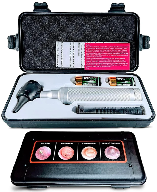 Main image of 5th Gen Dr Mom Professional Otoscope - Full-Size with Our Largest Lens, Complete with Batteries and Hard Travel Case