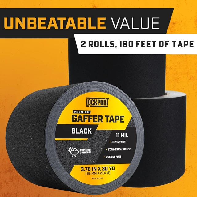 Alt view image 5 of 7 - Black Gaffers Tape 4 Inch x 30 Yards - 2 Pack Pro Matte Gaff Tape Professional Heavy-Duty Gaffer TapeNo Residue, Heat/Water Resistant, Non-Reflective, Easy TearIdeal for Photography,Studio