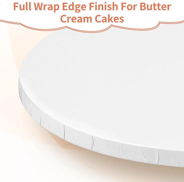 Alt view image 5 of 7 - Cake Boards 12 Inch Round - Sturdy 1/2 Inch Drum, Corrugated Base for Multi-Layer Cakes, White, 5 Pcs