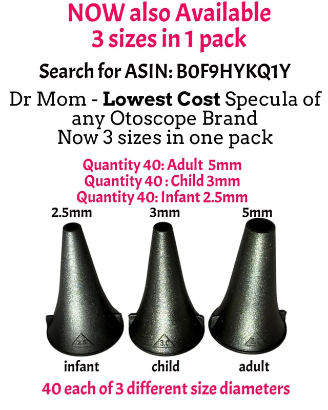 Alt view image 6 of 7 - 5th Gen Dr Mom Professional Otoscope - Full-Size with Our Largest Lens, Complete with Batteries and Hard Travel Case