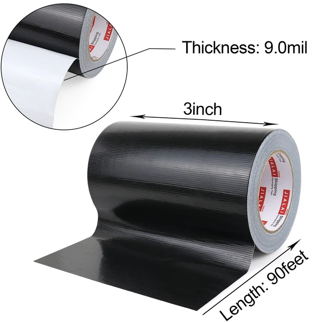 Alt view image 2 of 7 - Wide Duct Tape, Industrial Grade 30Yards (90 ft) Wide Tape 8'' Duct, 9 Mil Heavy-Duty, Waterproof, Strong, Flexible, No Residue, for Crafts & Home Improvement (Black, 8'' x 90ft)