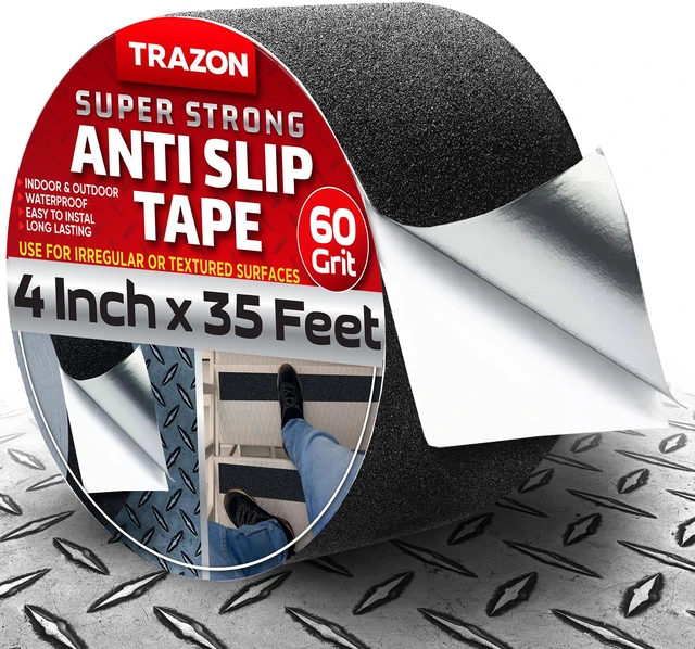 Main image of Grip Tape - Heavy Duty Anti Slip Tape with Aggresive Adhesion for Irregular or Textured Surfaces Outdoor/Indoor Waterproof 4Inch x 35Ft Safety Non Skid Roll