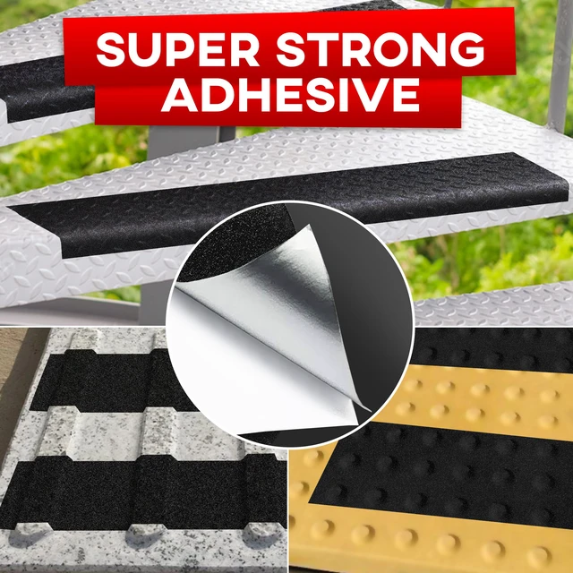 Alt view image 6 of 6 - Grip Tape - Heavy Duty Anti Slip Tape with Aggresive Adhesion for Irregular or Textured Surfaces Outdoor/Indoor Waterproof 4Inch x 35Ft Safety Non Skid Roll
