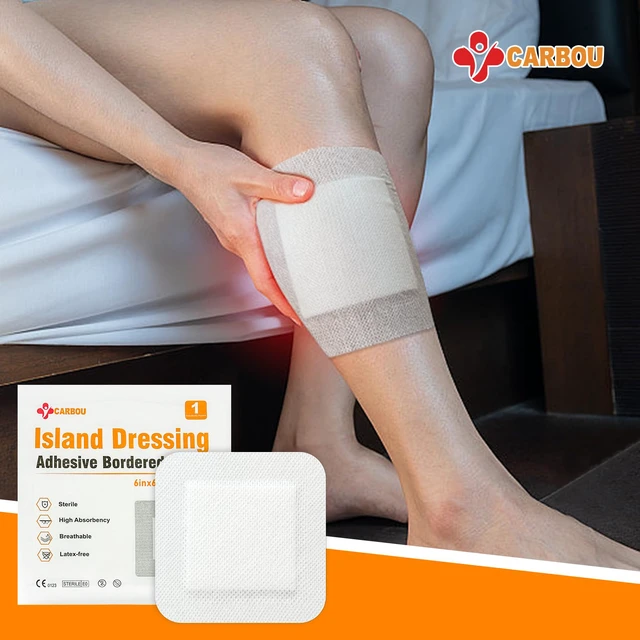 Alt view image 6 of 7 - Island Dressing 6"x6" 30ct Sterile Bordered Gauze Pads Wound Care Sterile Individually Wrapped packs,Highly Absorbent Adhesive Dressing Pad,Bordered Gauze With Adhesive Border,Island Bandages