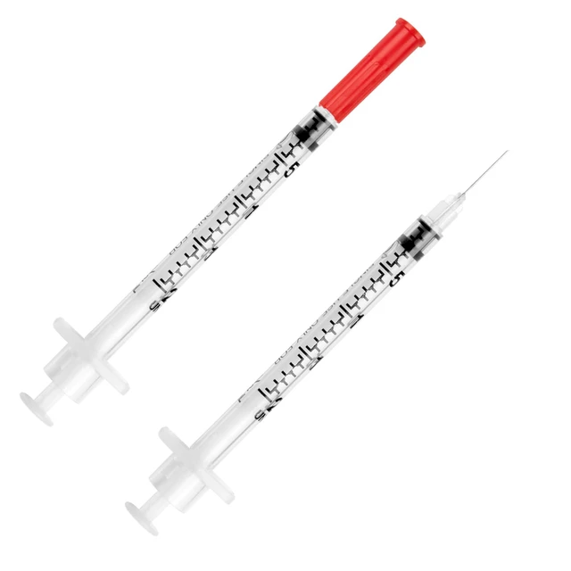 Alt view image 2 of 6 - UltiGuard Safe Pack U-40 Pet Insulin Syringes, 1/2cc, 29G x 1/2", 100 Ct HU VetRx All-in-One Insulin Syringes and Sharps Container, Works with Any U-40 Strength Insulin for Dogs or Cats; HU