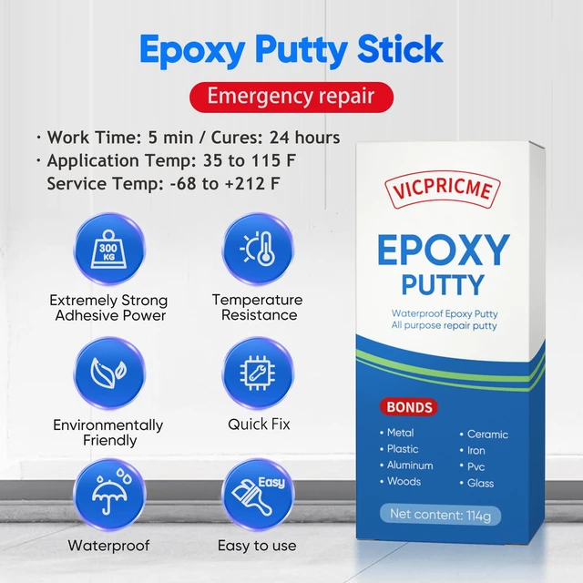 Alt view image 4 of 7 - Epoxy Putty for Metal Pipe Pool Tank, Underwater Repair, 120g Hand-knead 2-part putty cut, mix by hand, apply; works underwater and under pressure