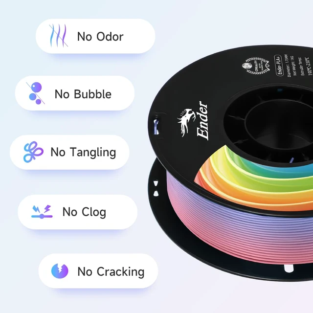 Alt view image 3 of 7 - 3D Printer Filament Multicolor 2KG Rainbow PLA+ Filament 1.75mm, PLA Plus Strong Toughness Dimensional Accuracy +/- 0.03mm, PLA Pro for Most 3D Printer