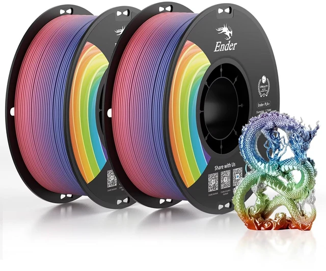 Main image of 3D Printer Filament Multicolor 2KG Rainbow PLA+ Filament 1.75mm, PLA Plus Strong Toughness Dimensional Accuracy +/- 0.03mm, PLA Pro for Most 3D Printer