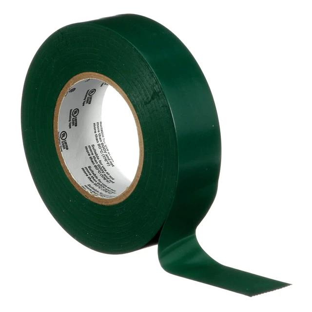 Alt view image 3 of 6 - Temflex Vinyl Electrical Tape 165, 3/4 in x 60 ft, Green, 10 Roll Pack Multi-Purpose, 19 mm x 18 m