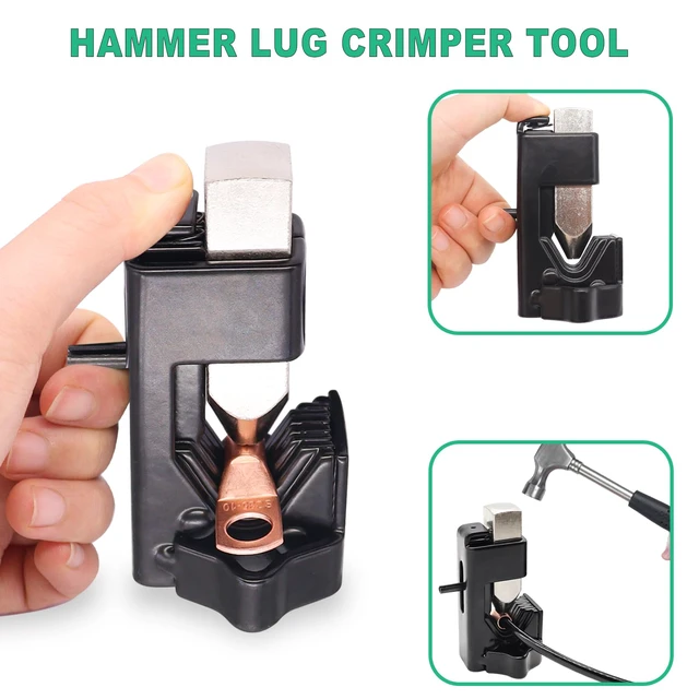 Alt view image 3 of 7 - /180PCS Battery Cable Ends AWG 2 4 6 8 10 12 14 16 Gauge Copper Cable Wire Lugs,Ring Terminals Connectors,Copper Ring Terminals Connectors with Heat Shrink and Hammer Lug Crimper Tool