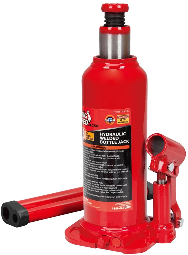 Main image of T90803B Torin Hydraulic Welded Bottle Jack, 8 Ton (16,000 lb) Capacity, Red